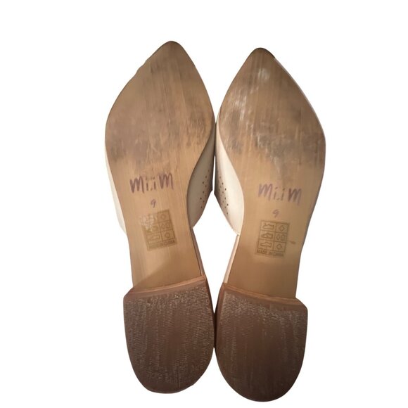 Mi.Im Perforated Beige Pointed Toe Mules Size 9 - Picture 5 of 5